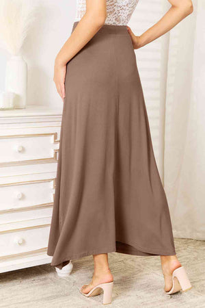 Soft Rayon Drawstring Waist Maxi Skirt Rayon - 3 colors