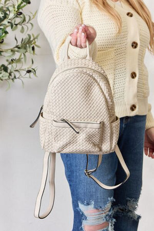 SHOMICO PU Leather Woven Backpack - 2 colors