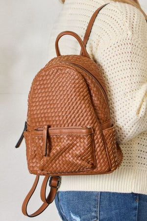 SHOMICO PU Leather Woven Backpack - 2 colors