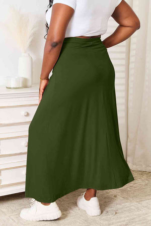 Soft Rayon Drawstring Waist Maxi Skirt Rayon - 3 colors