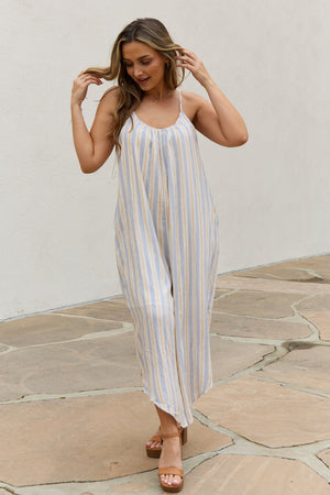 HEYSON Multi Colored Striped Jumpsuit with Pockets
