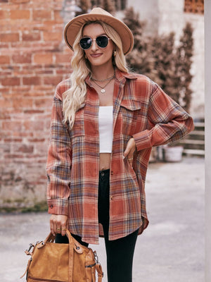 Plaid Dropped Shoulder Flannel Shirt - 7 colors