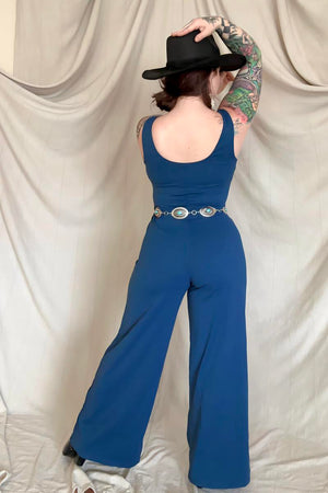 FawnFit Wide Leg Sleeveless Jumpsuit With Built-In Bra -5 colors