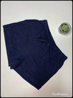 Zenana Drawstring Waist Patch Pocket Shorts - Asst colors