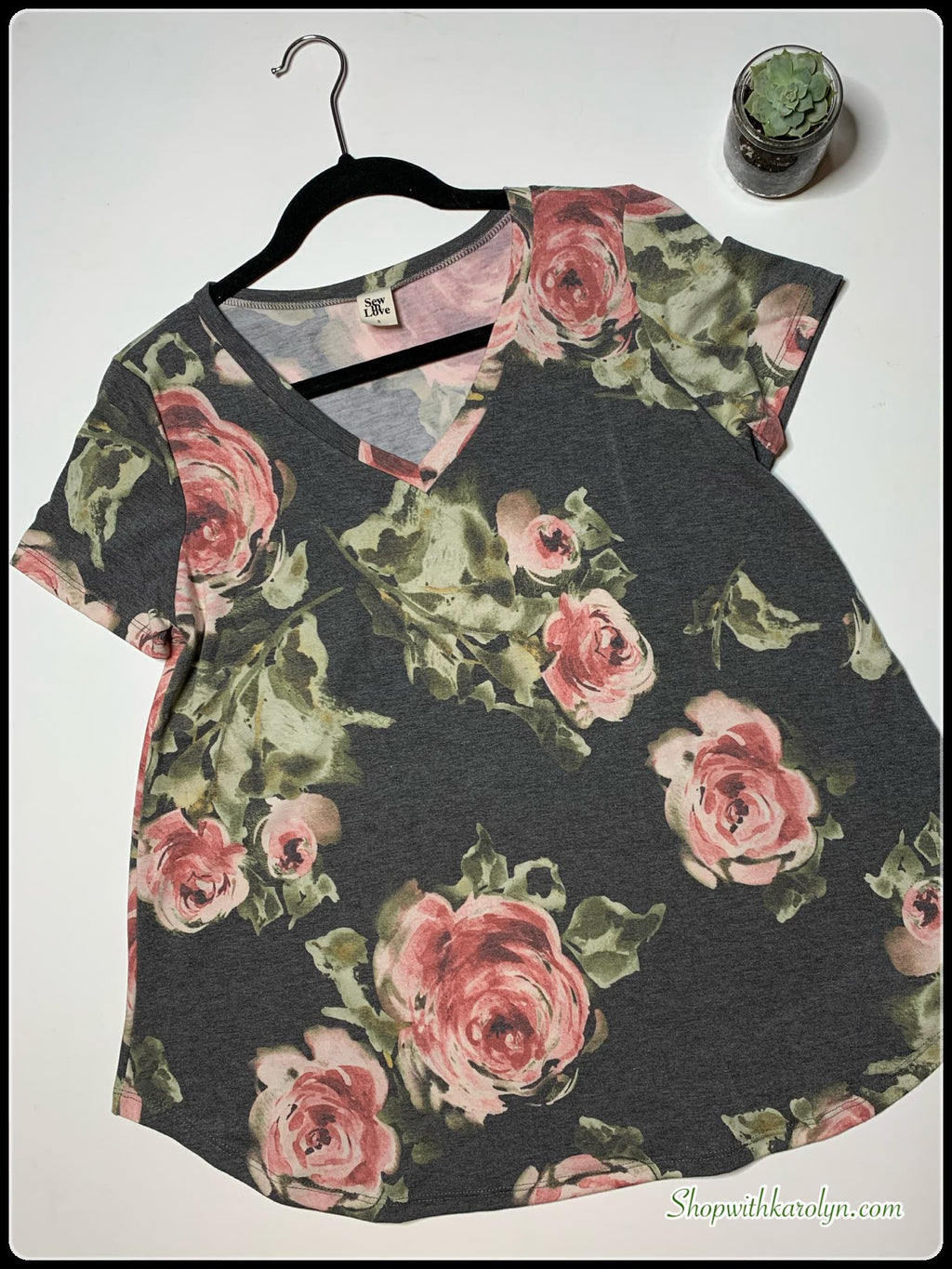 Sweet Rose Parade V Neck Tee