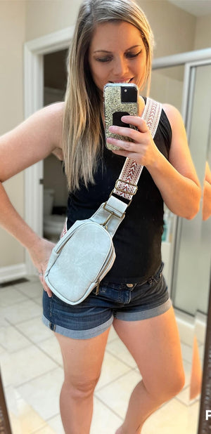 Vegan Leather Sling Purse - Pink