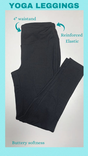 Yoga Band Black Leggings - Buttery Soft by Zenana